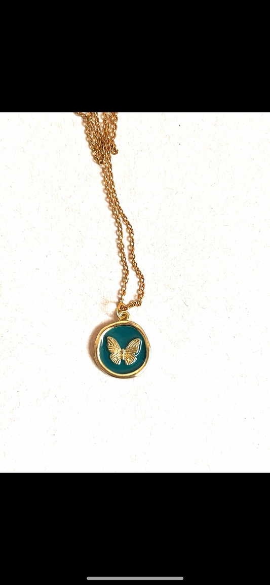 Green Butterfly Necklace