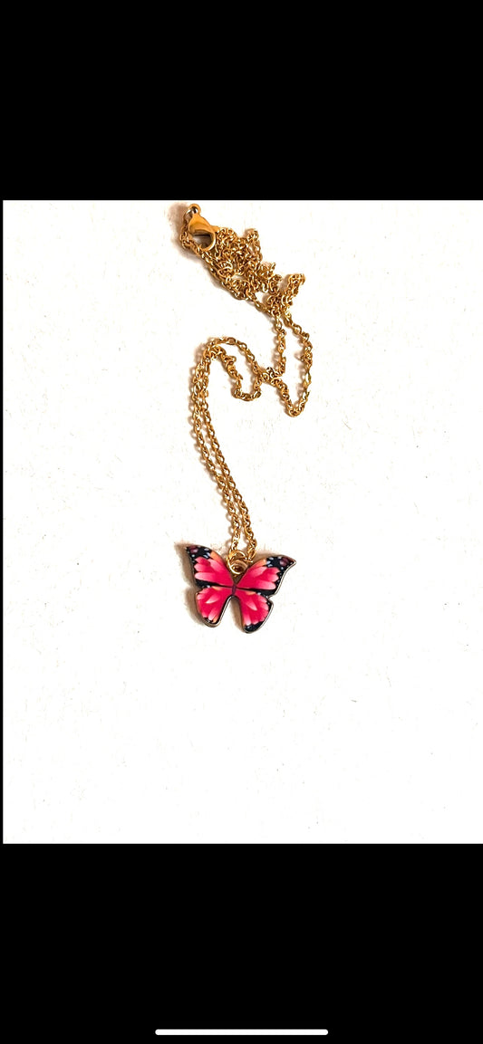 Red Butterfly Necklace