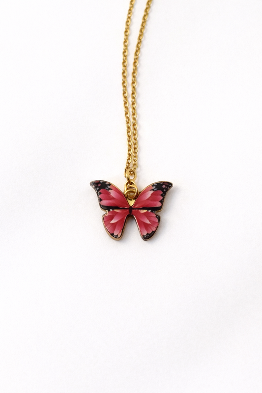Red Butterfly Necklace